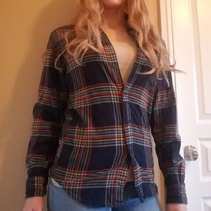 Merona Dark Blue Button-Up Flannel